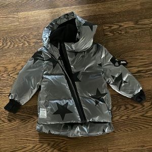 Silver and black nununu toddler 18-24 month puffy coat